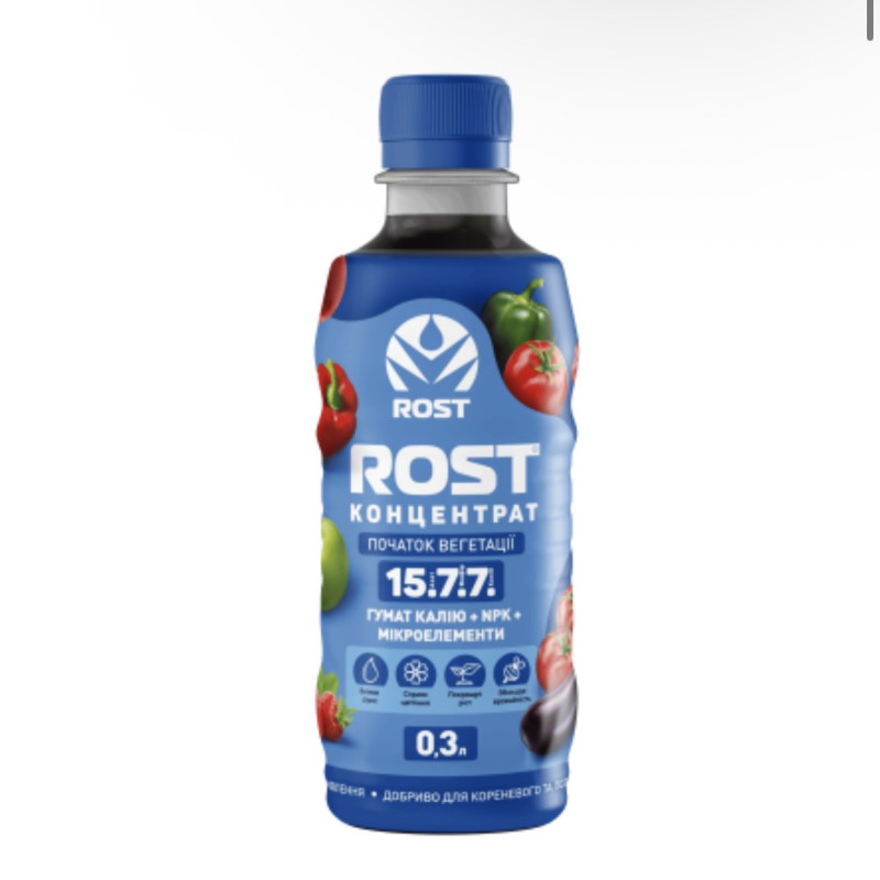 Органо-мінеральне добриво Rost® Концентрат (Азотний 15+7+7) 0,33 л